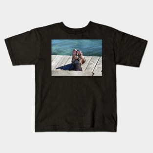 Enjoying A Sunny Day On Lake Geneva Kids T-Shirt